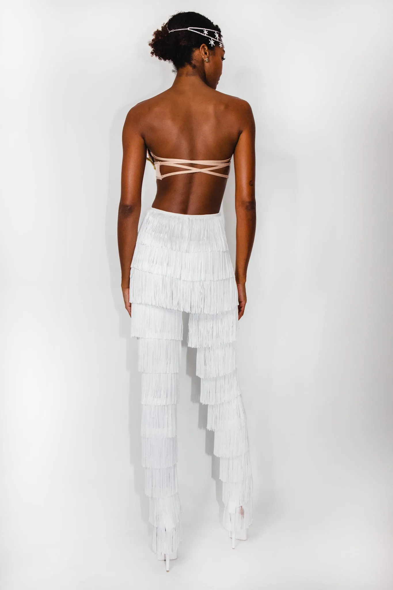 Life On The Run White Fringed Pants
