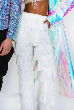 Life On The Run White Fringed Pants