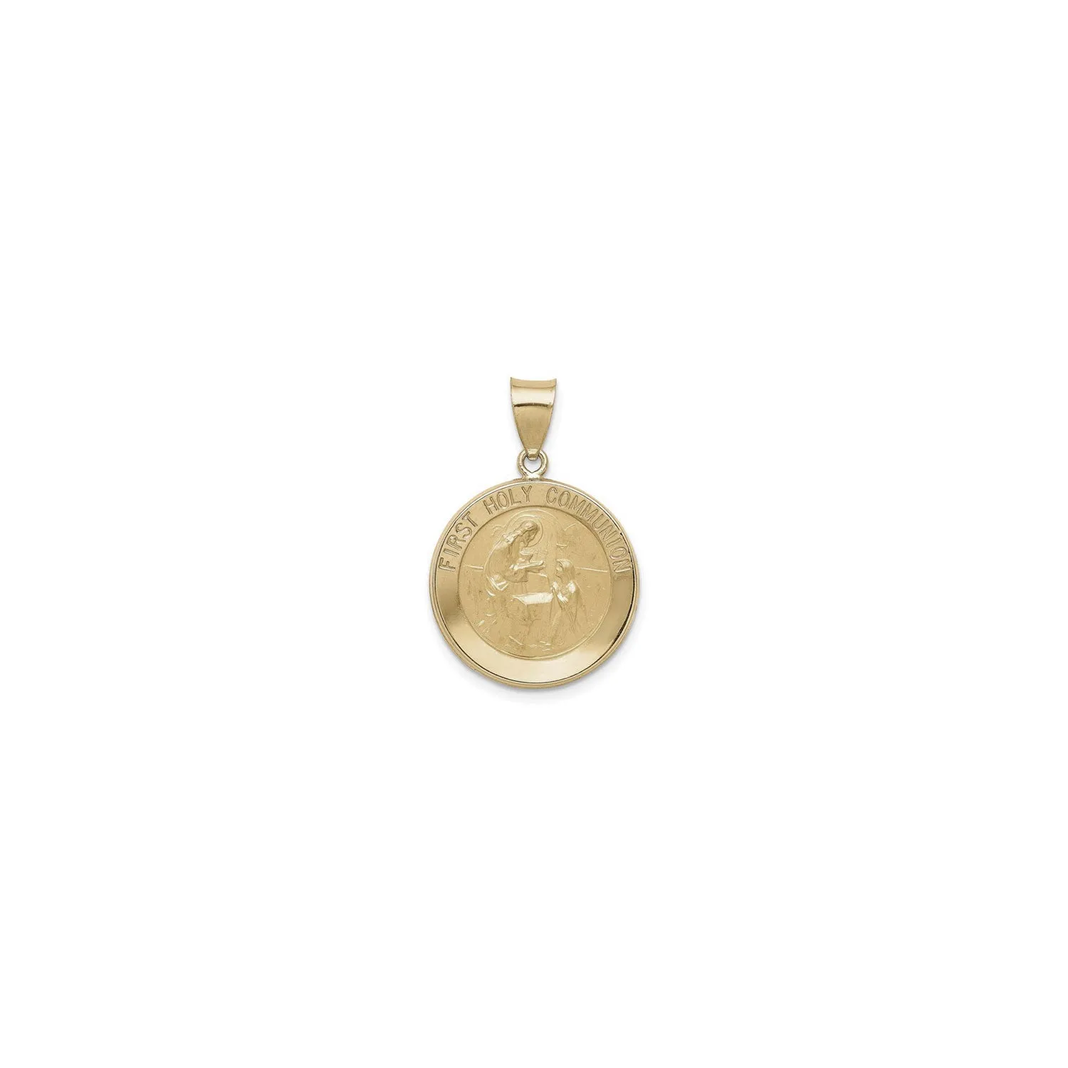 Lightweight First Communion Engravable Pendant (14K)