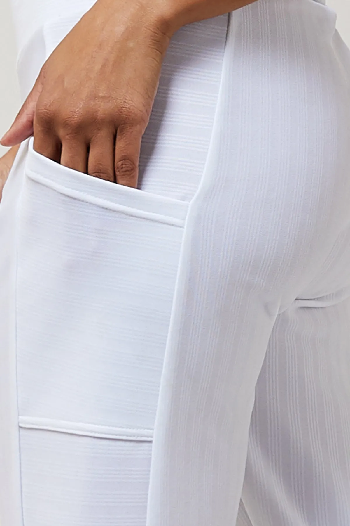 Lightweight Yoga Loose Side Pockets Pant White