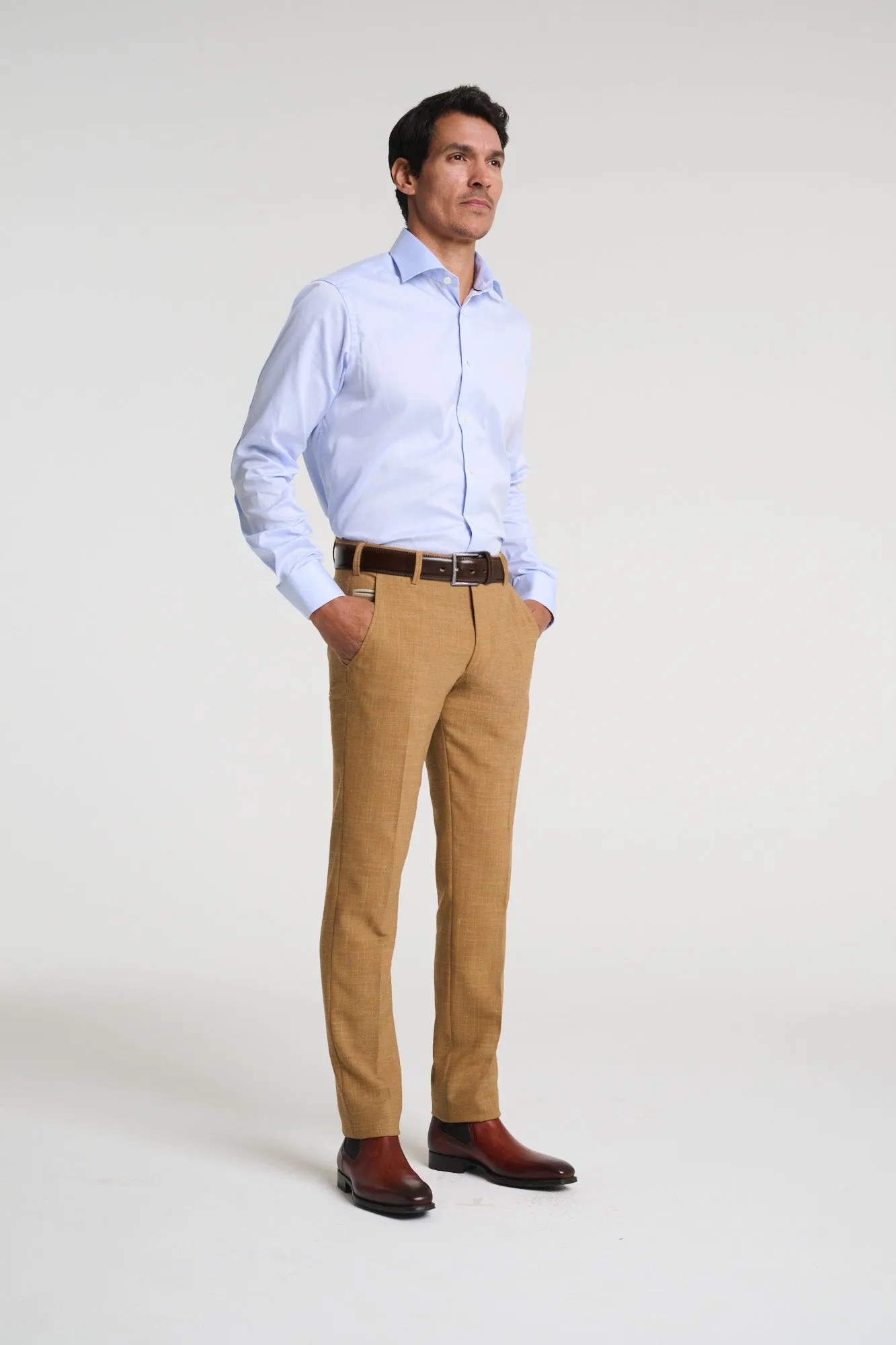 Linen Stretch Travel Pant - Mustard