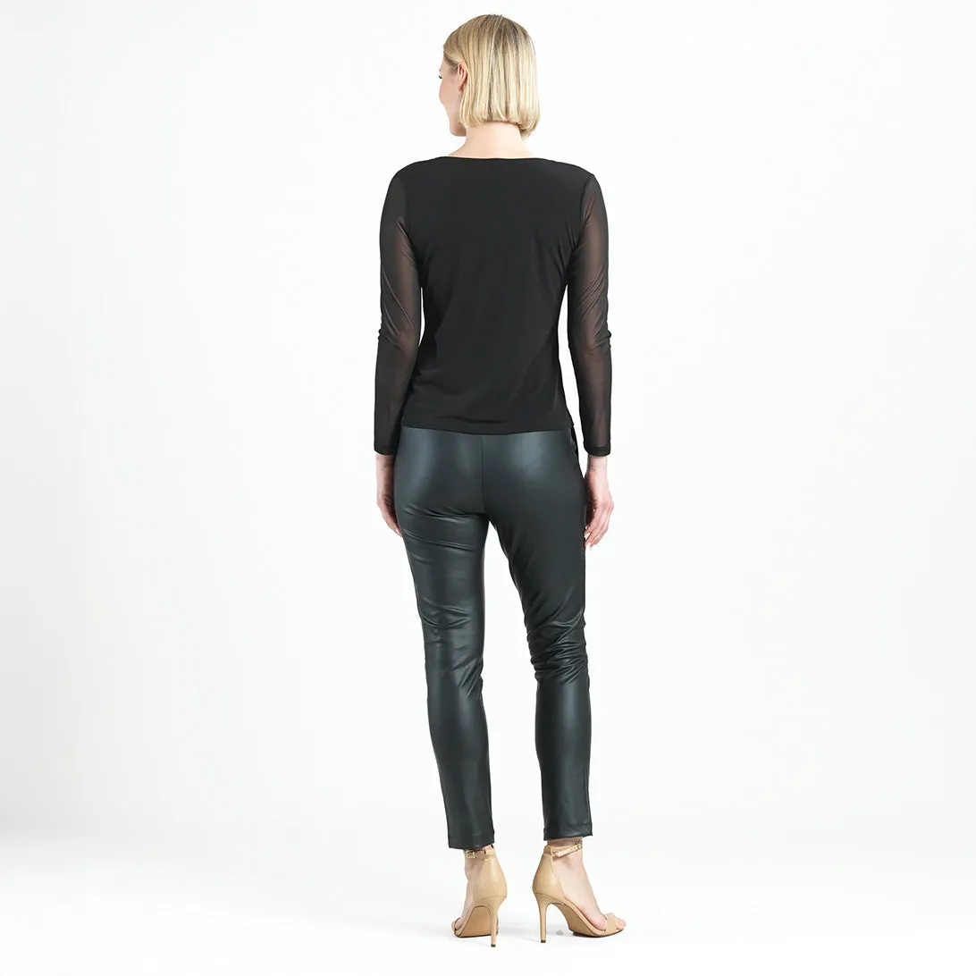 Long Mesh Sleeve Top - Black