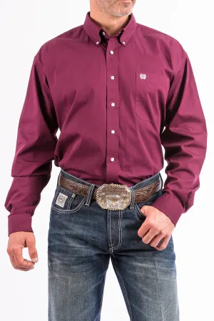 Men's Cinch Solid Burgundy Shirt