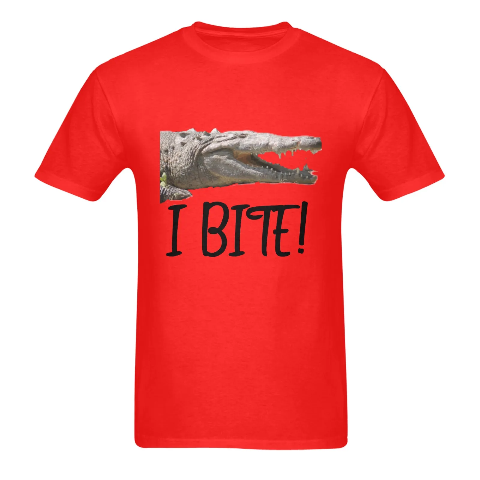 Men's Crocodile I Bite Heavy Cotton T-shirt (Made in USA）