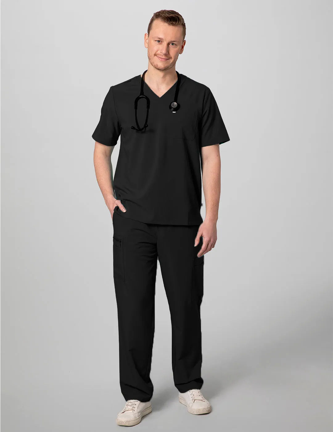 Men's Essential Scrub Top - Black