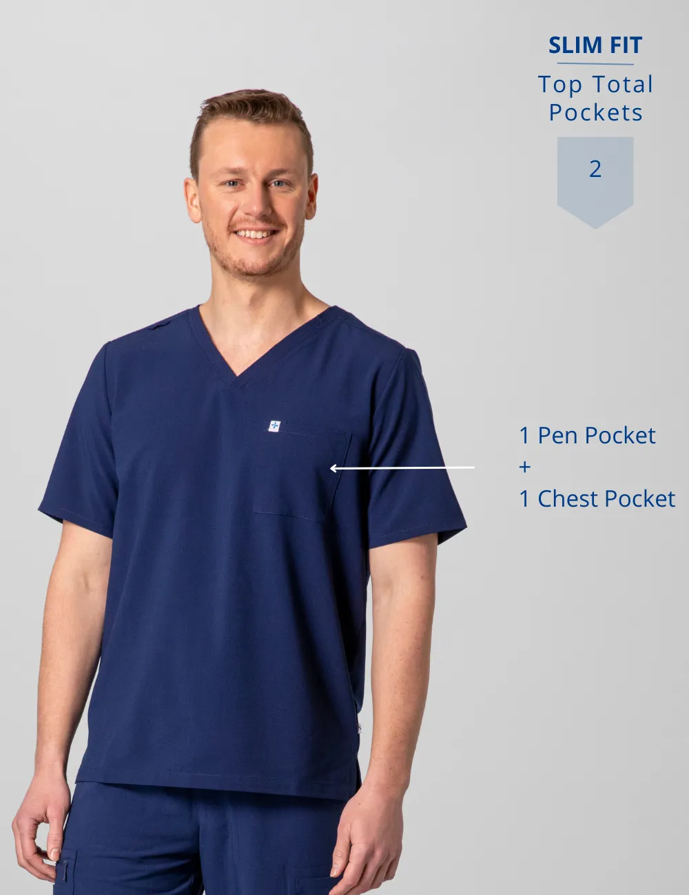 Men's Essential Scrub Top - Black