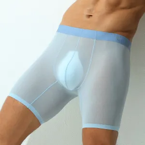 Men's Feather-light Ice Silk Mesh Boxer Briefs Up to Size XXL(4-Pack) -JEWYEE 023WPJ
