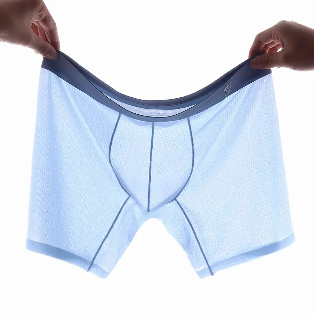 Men's Feather-light Ice Silk Mesh Boxer Briefs Up to Size XXL(4-Pack) -JEWYEE 023WPJ