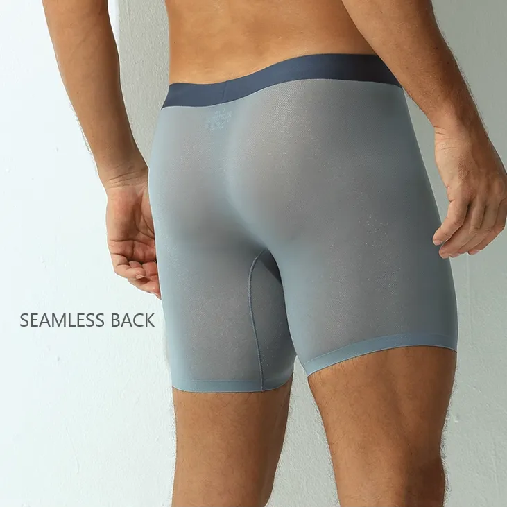 Men's Feather-light Ice Silk Mesh Boxer Briefs Up to Size XXL(4-Pack) -JEWYEE 023WPJ