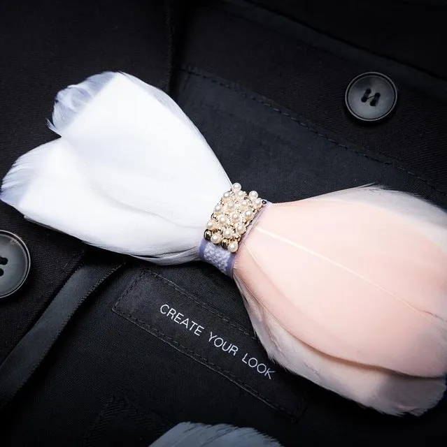 Men's Luxury Bowtie With Box Fashion Peacock Feather Bow Ties For Men