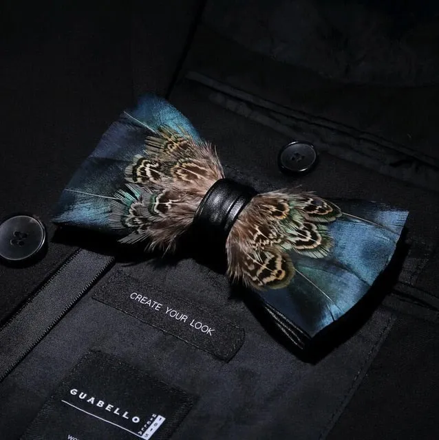 Men's Luxury Bowtie With Box Fashion Peacock Feather Bow Ties For Men