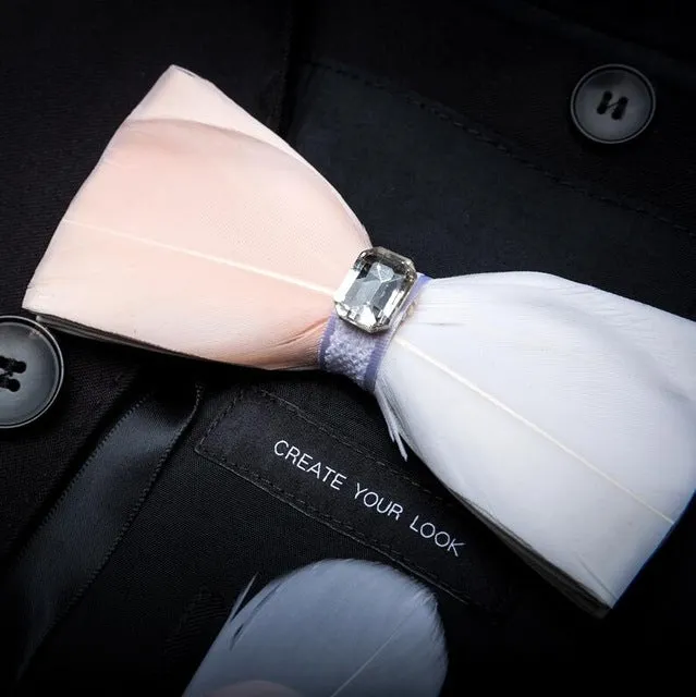 Men's Luxury Bowtie With Box Fashion Peacock Feather Bow Ties For Men