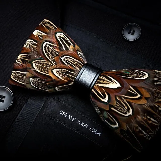 Men's Luxury Bowtie With Box Fashion Peacock Feather Bow Ties For Men