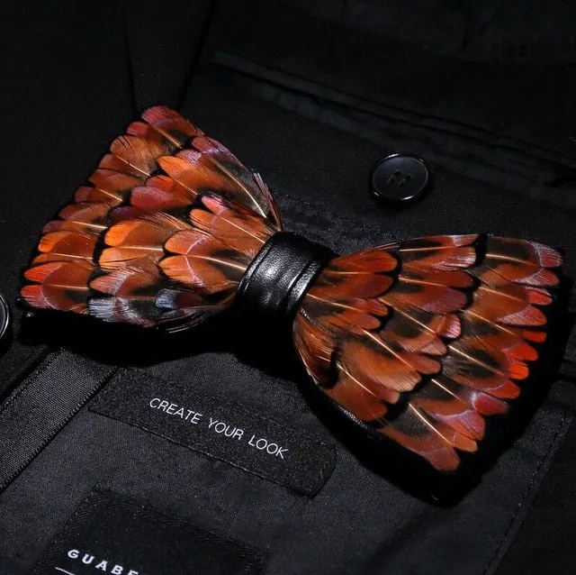 Men's Luxury Bowtie With Box Fashion Peacock Feather Bow Ties For Men