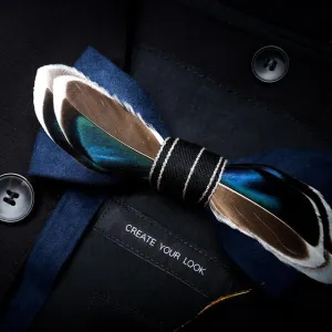 Men's Luxury Bowtie With Box Fashion Peacock Feather Bow Ties For Men