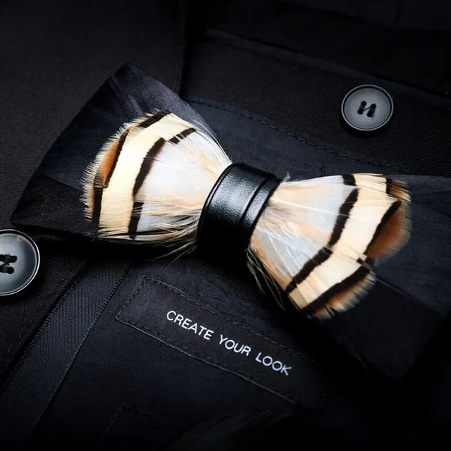 Men's Luxury Bowtie With Box Fashion Peacock Feather Bow Ties For Men