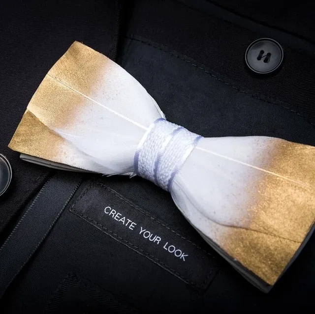 Men's Luxury Bowtie With Box Fashion Peacock Feather Bow Ties For Men