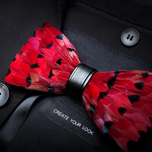 Men's Luxury Bowtie With Box Fashion Peacock Feather Bow Ties For Men