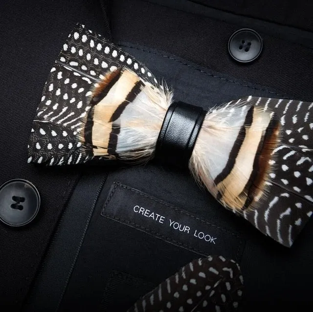 Men's Luxury Bowtie With Box Fashion Peacock Feather Bow Ties For Men
