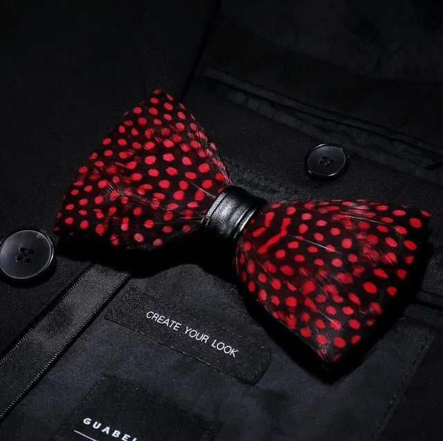 Men's Luxury Bowtie With Box Fashion Peacock Feather Bow Ties For Men