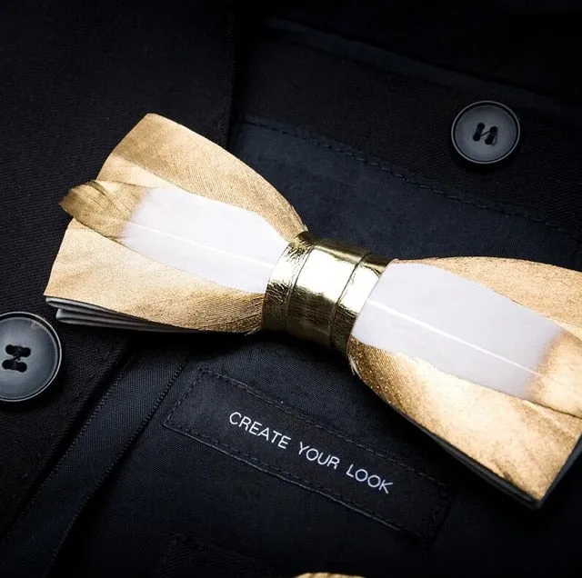 Men's Luxury Bowtie With Box Fashion Peacock Feather Bow Ties For Men