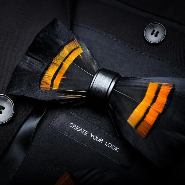 Men's Luxury Bowtie With Box Fashion Peacock Feather Bow Ties For Men