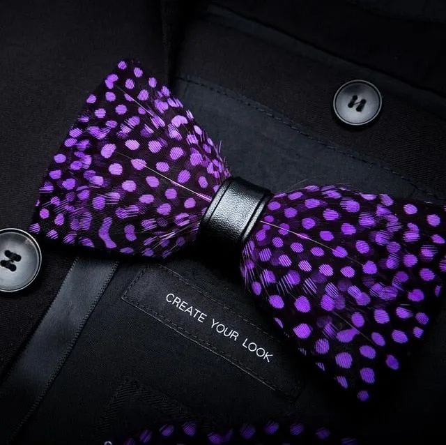 Men's Luxury Bowtie With Box Fashion Peacock Feather Bow Ties For Men