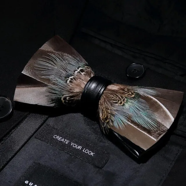 Men's Luxury Bowtie With Box Fashion Peacock Feather Bow Ties For Men