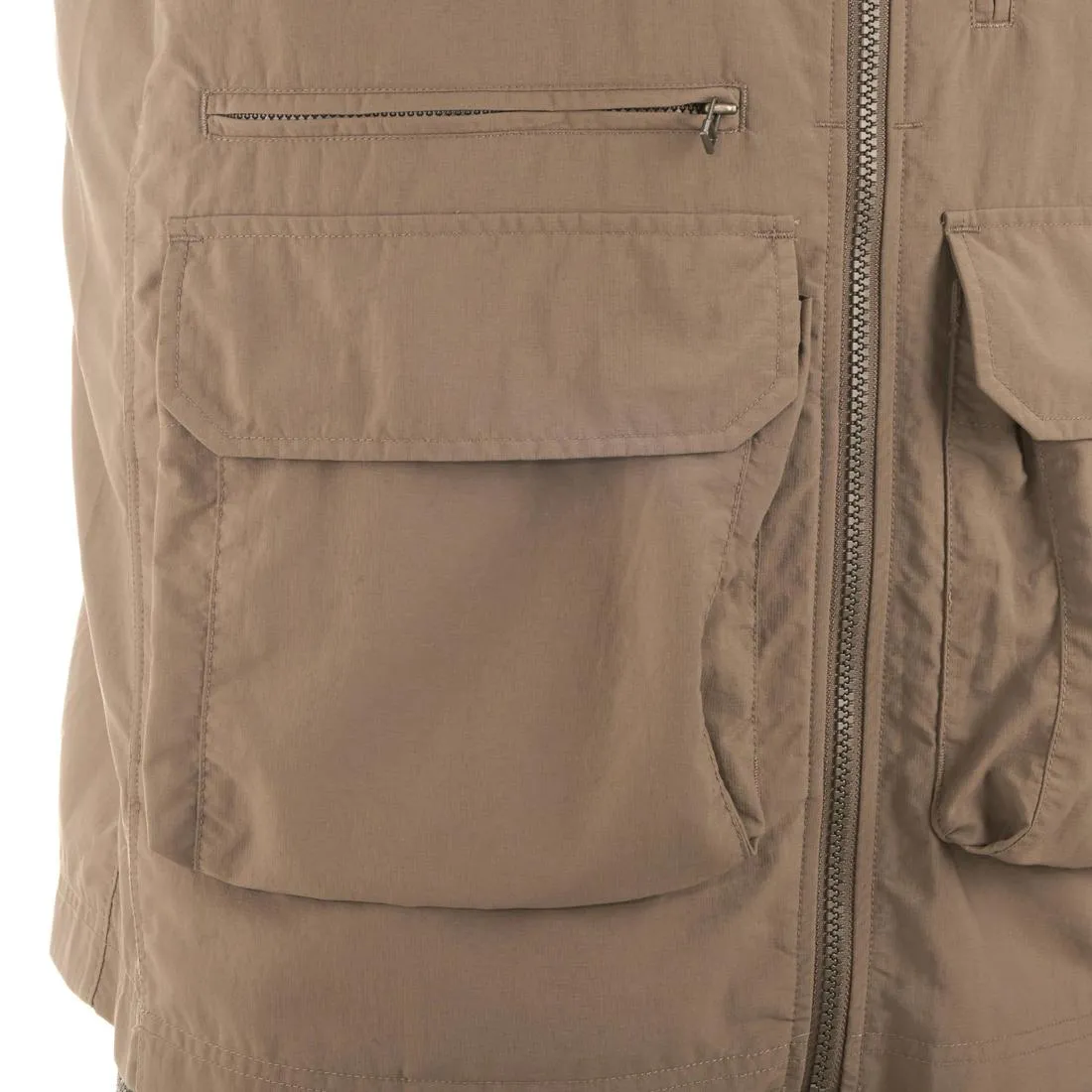 Men's Multi-pocket Travel Trekking Gilet - TRAVEL 100 - Grey