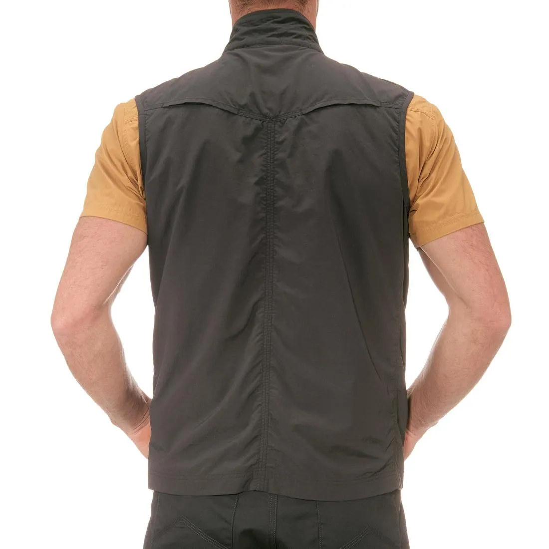 Men's Multi-pocket Travel Trekking Gilet - TRAVEL 100 - Grey