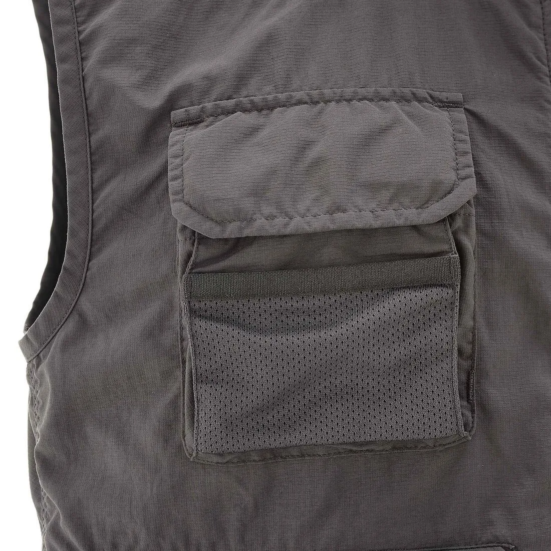 Men's Multi-pocket Travel Trekking Gilet - TRAVEL 100 - Grey