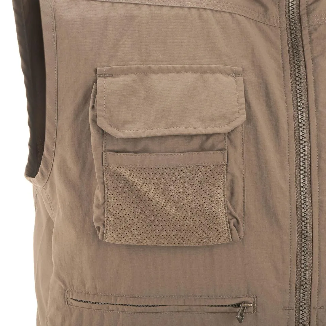 Men's Multi-pocket Travel Trekking Gilet - TRAVEL 100 - Grey