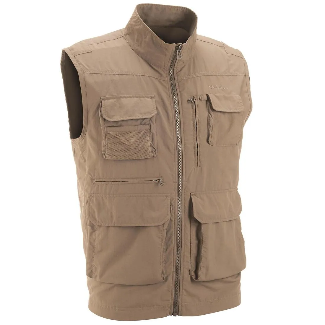 Men's Multi-pocket Travel Trekking Gilet - TRAVEL 100 - Grey