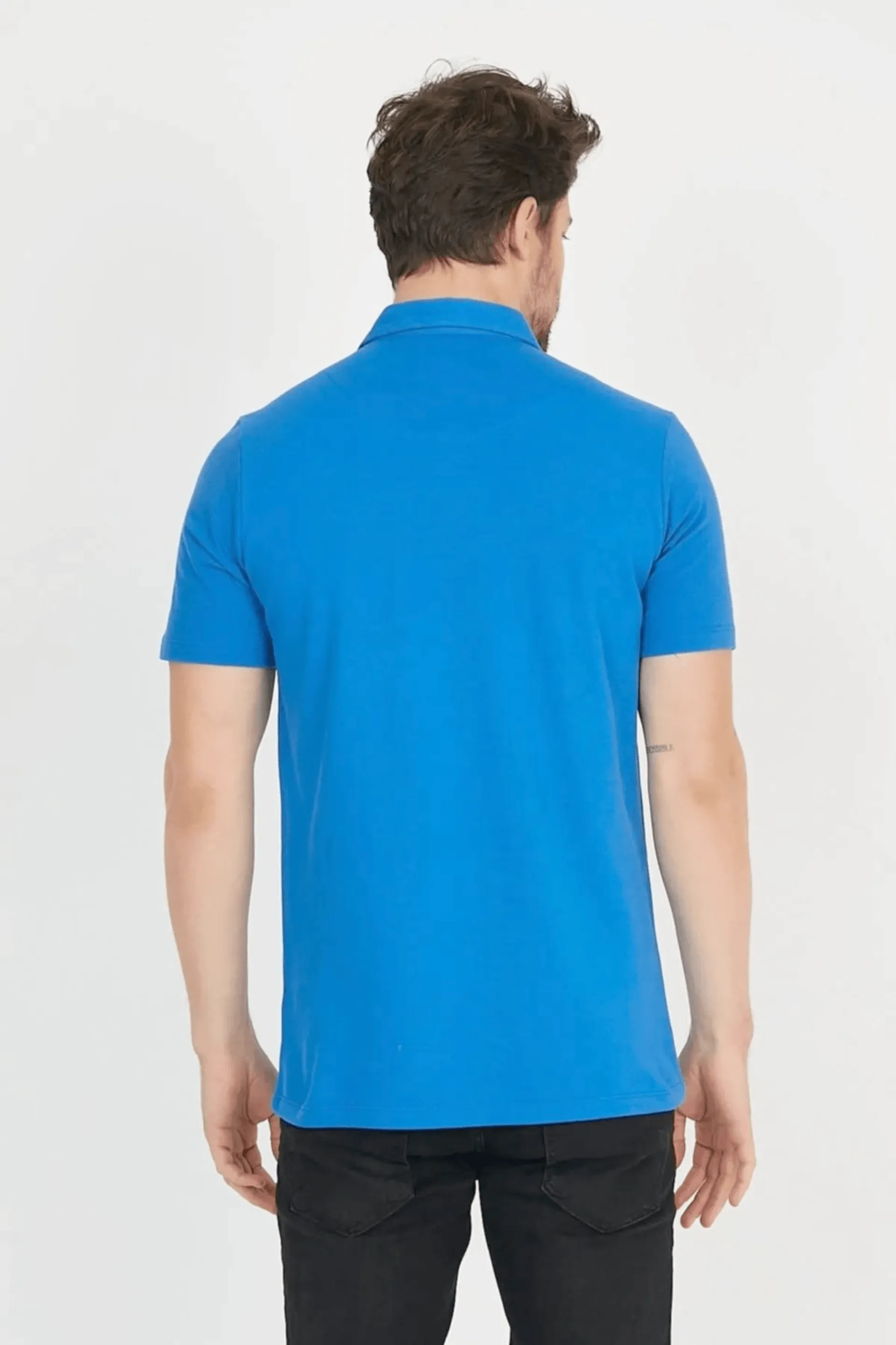 Men's Plain Polo Shirt (Blue)