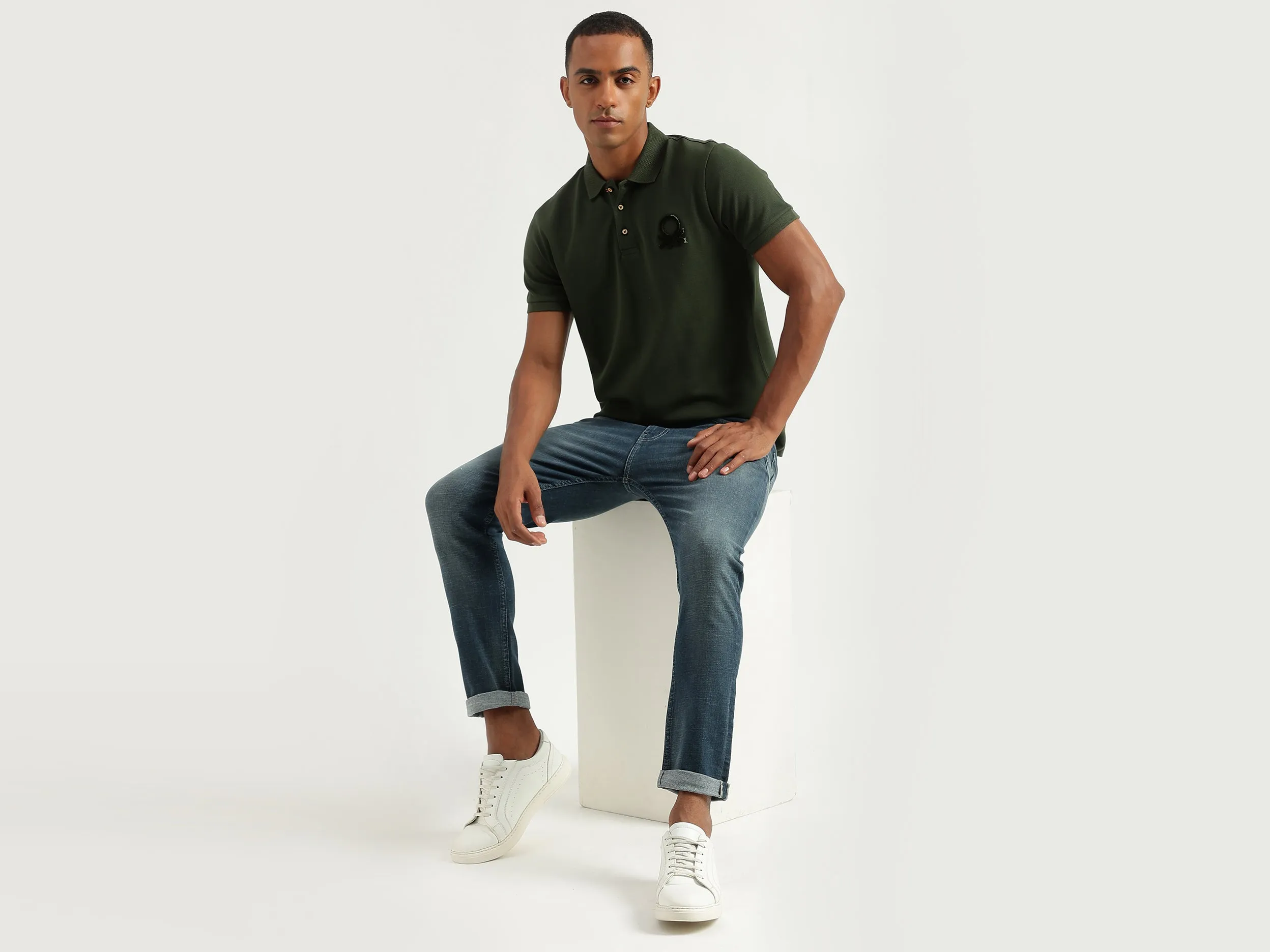 Men's Regular Fit Polo Collar Solid Tshirts