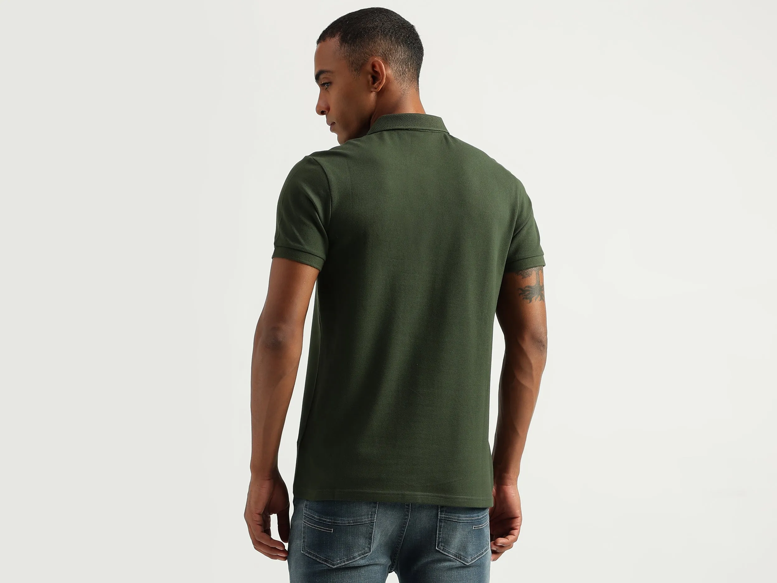Men's Regular Fit Polo Collar Solid Tshirts
