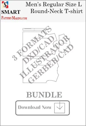 Men's Round Neck T-shirt Sewing Pattern 3 Formats Download