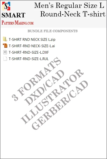 Men's Round Neck T-shirt Sewing Pattern 3 Formats Download