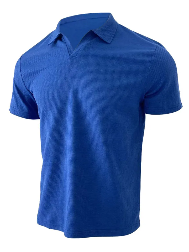 Men's Summer Slim Fit Lapel Simple Short Sleeve Shirt