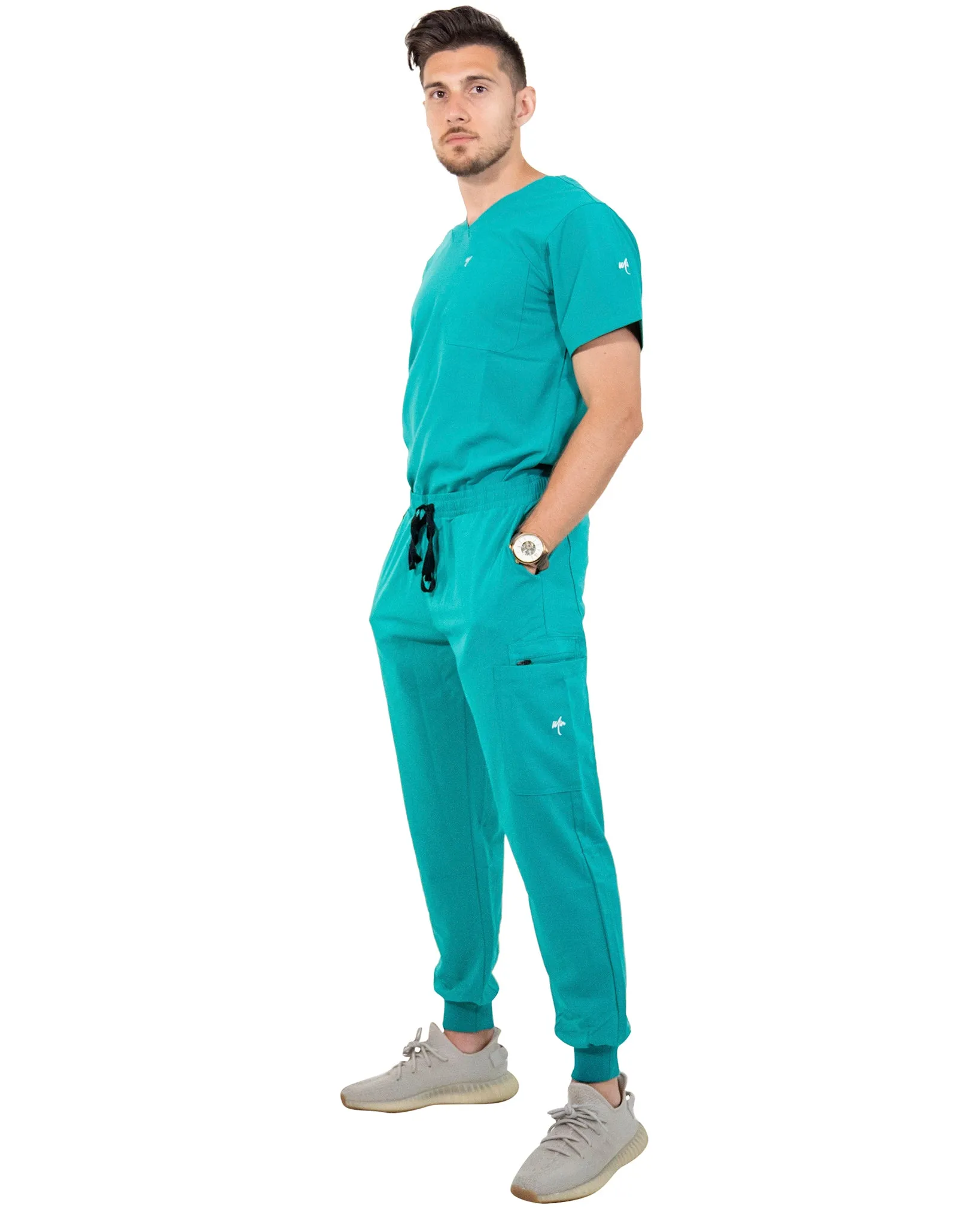 Men's Teal Jogger Scrub Pants