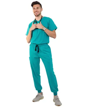 Men's Teal Jogger Scrub Pants