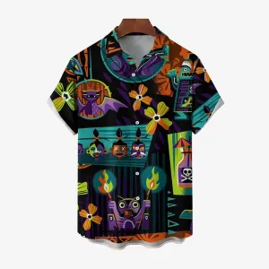 Men's Tribal Print Casual Short Sleeve Shirt 2404000878