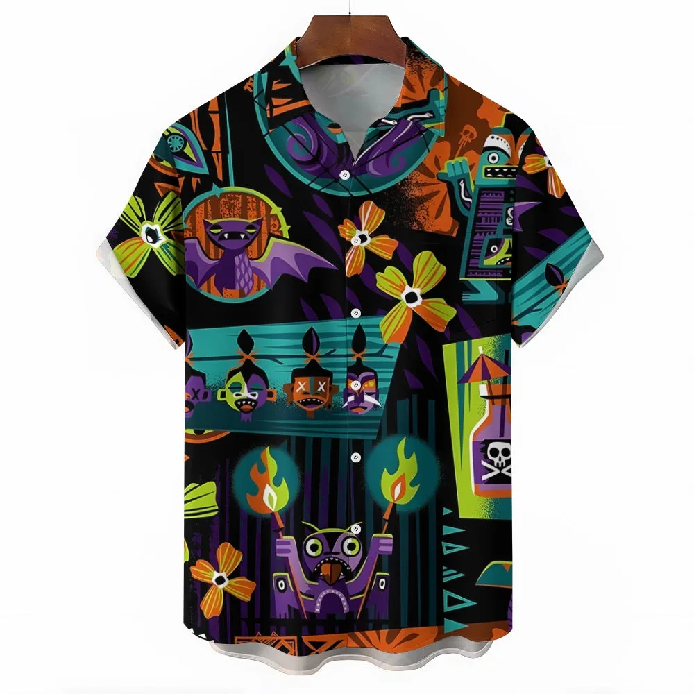 Men's Tribal Print Casual Short Sleeve Shirt 2404000878