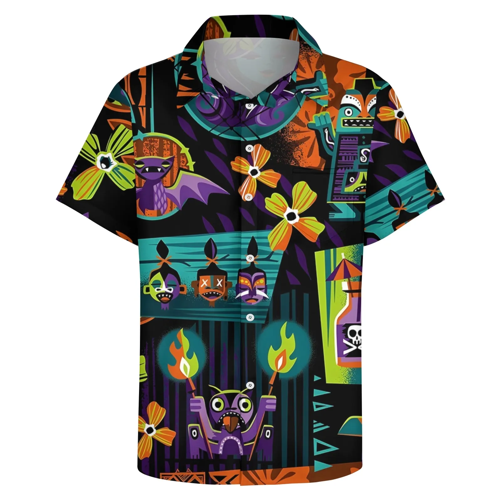 Men's Tribal Print Casual Short Sleeve Shirt 2404000878