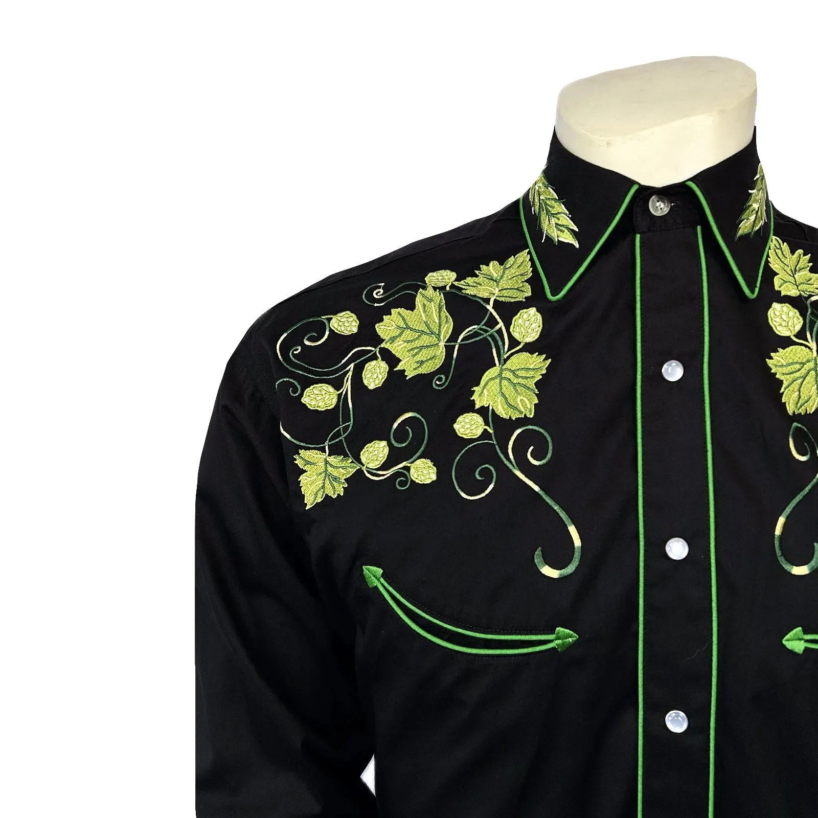 Men's Vintage Western Shirt Collection: Rockmount Hops Black