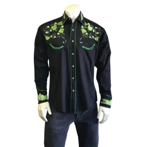 Men's Vintage Western Shirt Collection: Rockmount Hops Black