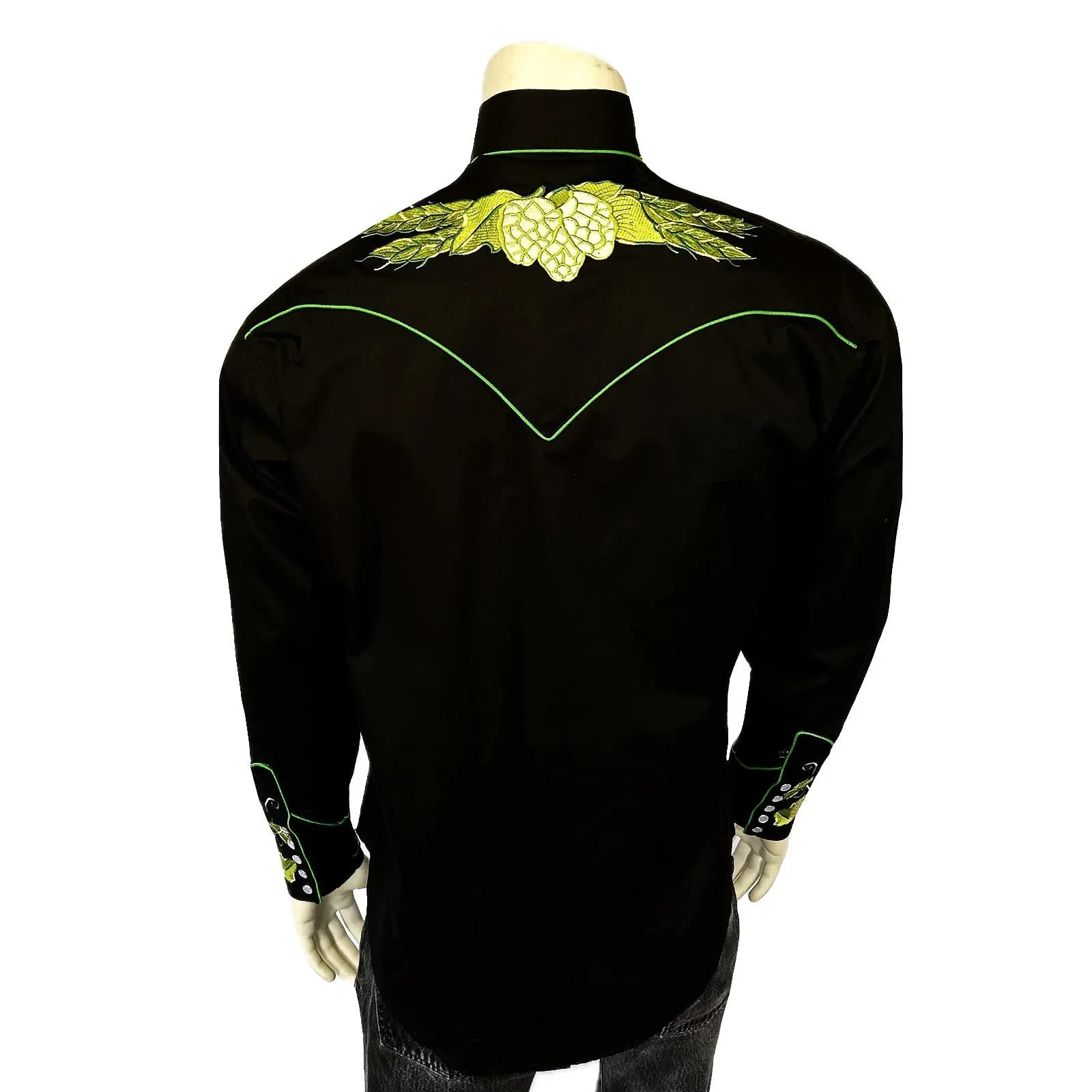 Men's Vintage Western Shirt Collection: Rockmount Hops Black