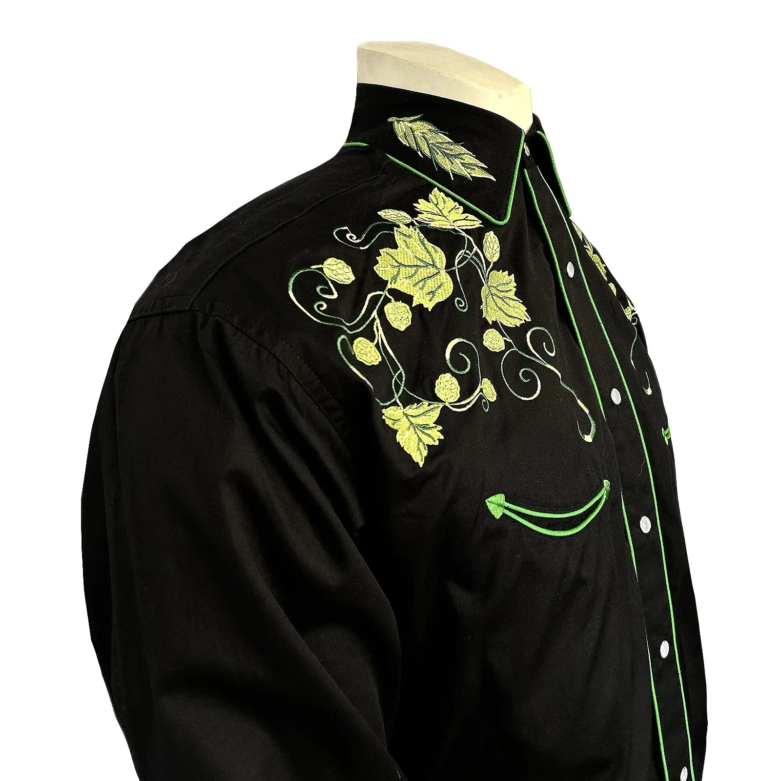 Men's Vintage Western Shirt Collection: Rockmount Hops Black