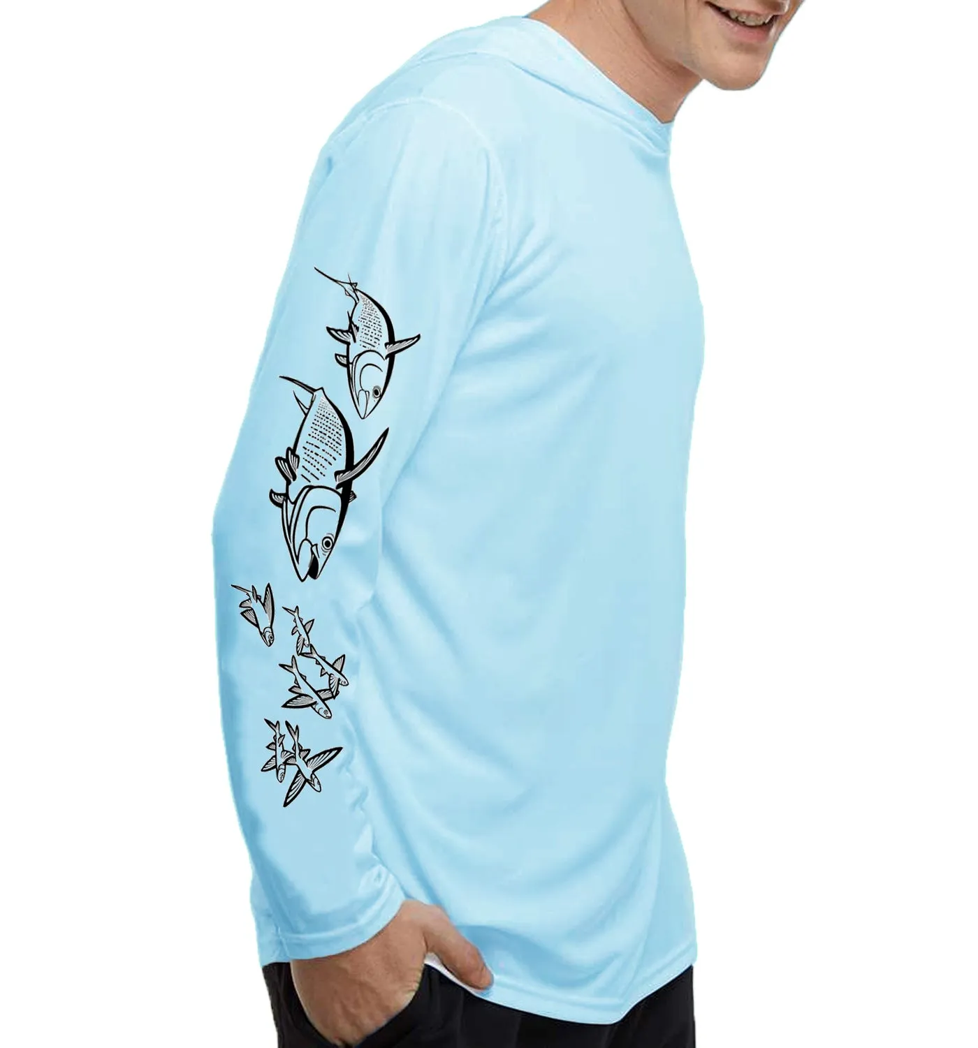Men's Yellowfin Tuna Arctic Blue Performance Hoodie
