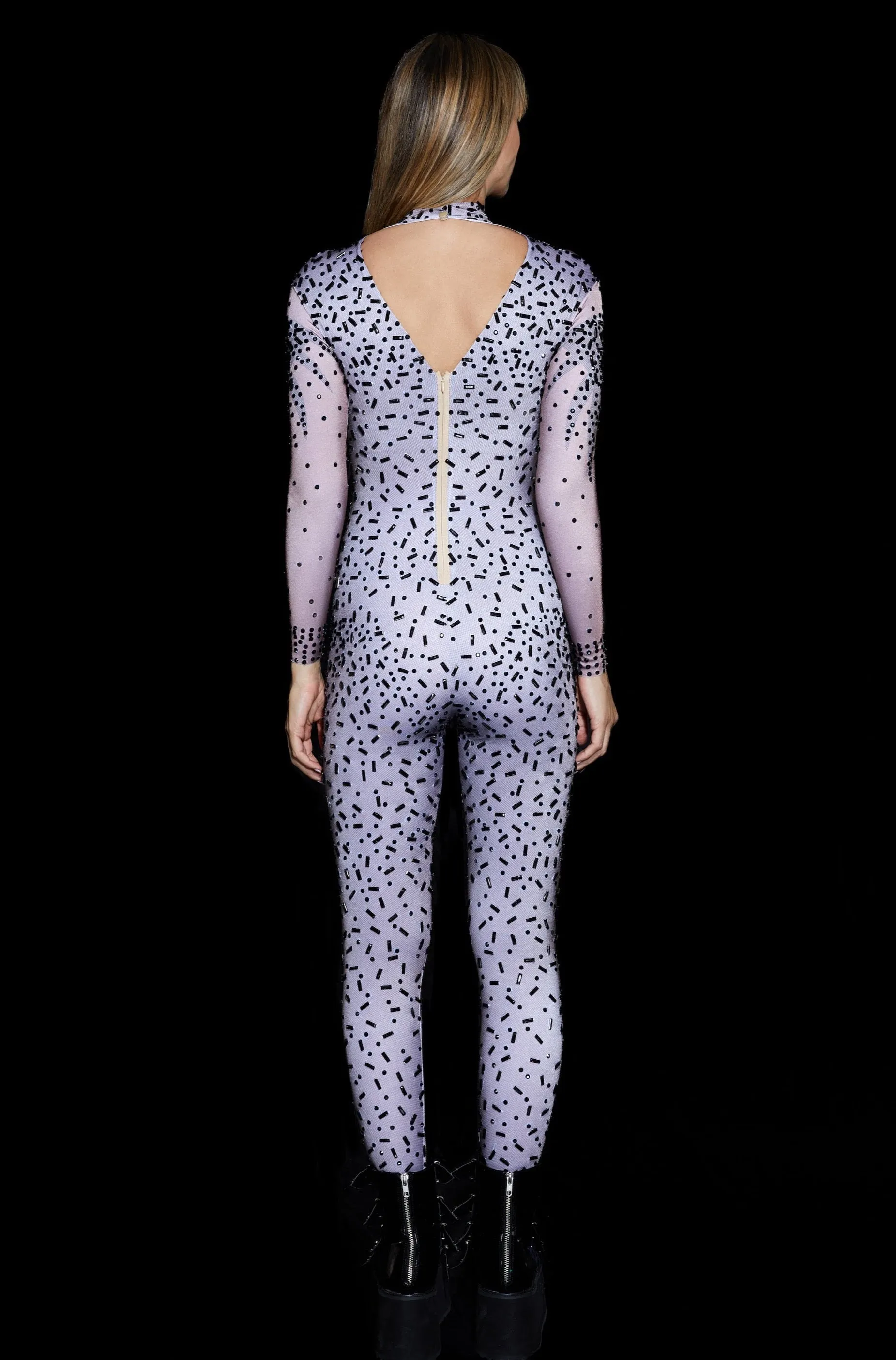 Meow Black and Nude Catsuit